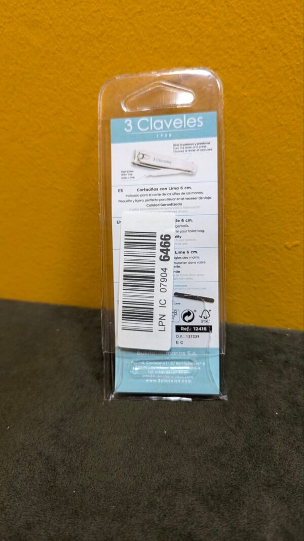 3 Claveles Cortauñas con Lima 6cm - Imagen 3