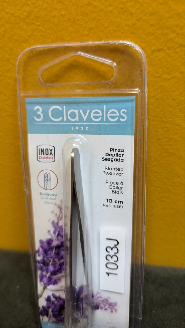 3 Claveles Pinza Depilar Sesgada 10 cm - Imagen 2