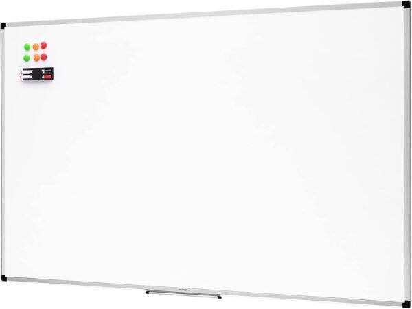 Pizarra blanca magnética con bandeja para rotuladores 60 x 90 cm