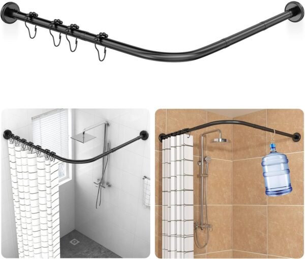 Barra de Cortina de Ducha Ajustable en Forma de L 70-100×110-170cm