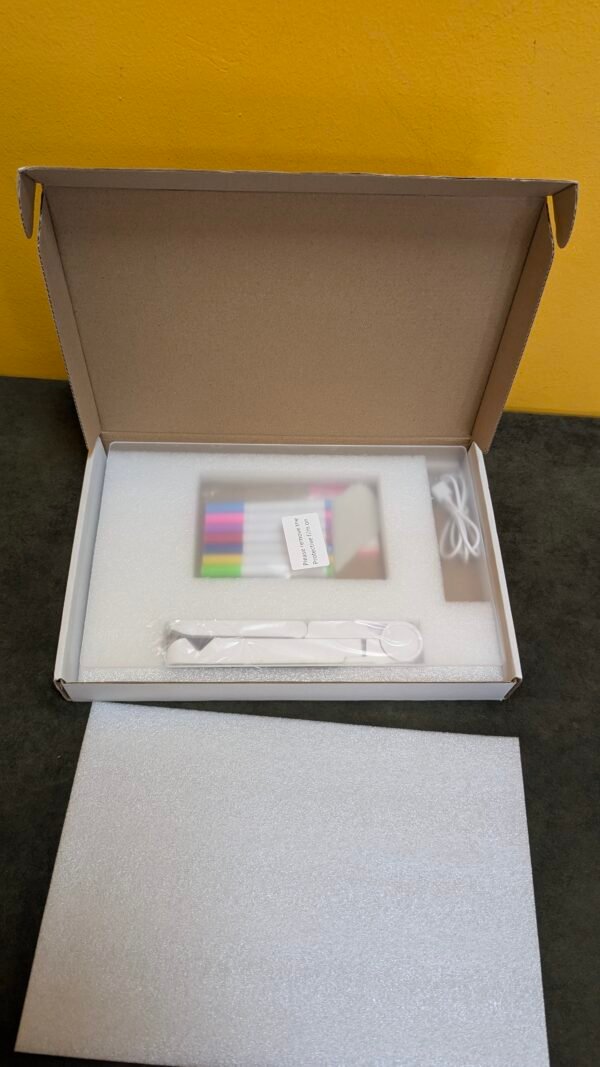 Tablero de notas LED acrílico con soporte y marcador - Imagen 2