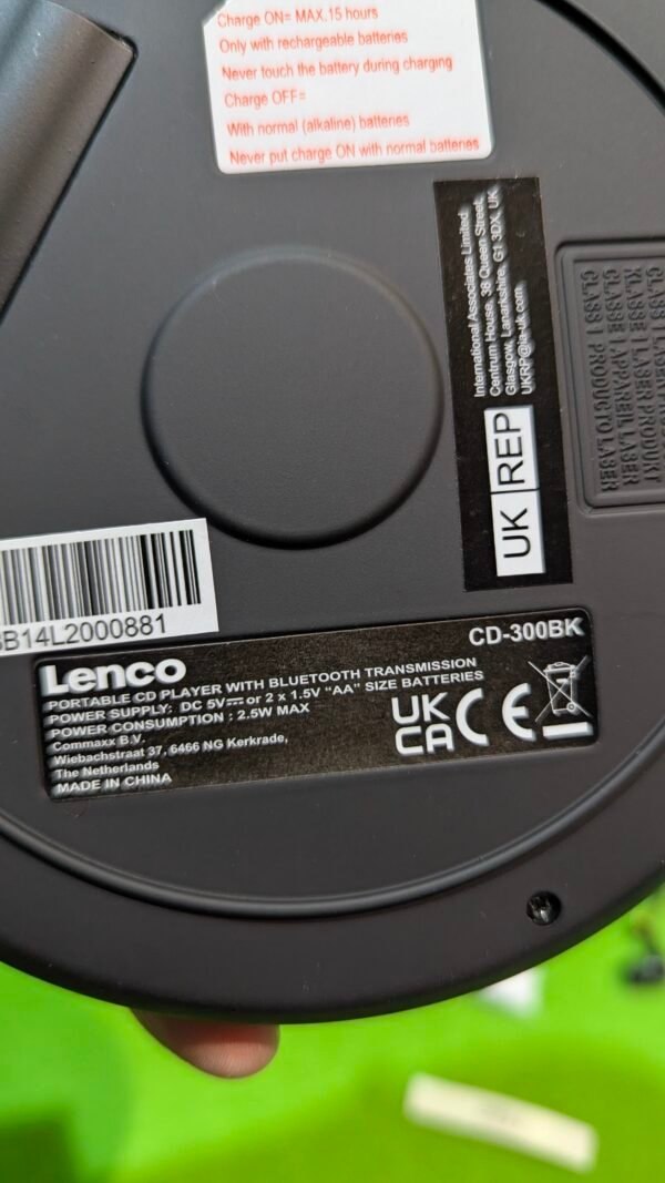 Lenco CD-300, reproductor de CD portátil - Imagen 6